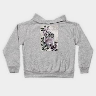 Amelia vintage print perfume & rose quartz personalised Kids Hoodie